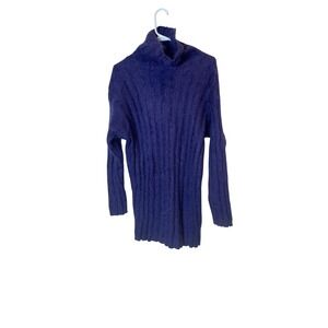 Saks‎ Fifth Avenue Sweater Womens Medium Purple Mohair Turtleneck Made in Italy
